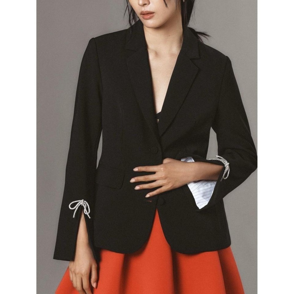 Blazer Dolan with front sleeve split and rhinestone bows so many compliments!!